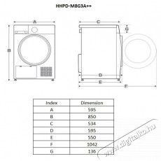 Heinner HHPD-M8G3A++ hőszivatty&uacute;s sz&aacute;r&iacute;t&oacute;g&eacute;p, 8 kg, 14 program, LED kijelző, K&aacute;d vil&aacute;g&iacute;t&aacute;s, Gyerekz&aacute;r, E energiaoszt&aacute;ly, Feh&eacute;r H&aacute;ztart&aacute;s / Otthon / K&uuml;lt&eacute;r - Mos&oacute;g&eacute;p / sz&aacute;r&iacute;t&oacute;g&eacute;p - Sz&aacute;r&iacute;t&oacute;g&eacute;p - 536834