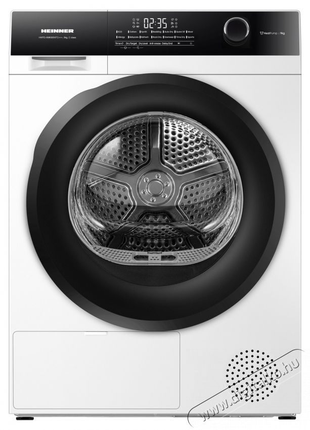 Heinner HHPD-HMK90IVFC+++ hőszivatty&uacute;s sz&aacute;r&iacute;t&oacute;g&eacute;p, 9 kg terhelhetős&eacute;g, C energiaoszt&aacute;ly, inverteres motor, feh&eacute;r H&aacute;ztart&aacute;s / Otthon / K&uuml;lt&eacute;r - Mos&oacute;g&eacute;p / sz&aacute;r&iacute;t&oacute;g&eacute;p - Sz&aacute;r&iacute;t&oacute;g&eacute;p - 536849