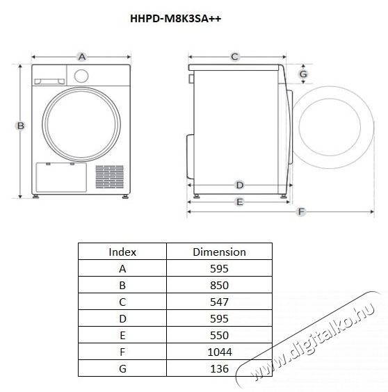 Heinner HHPD-M8K3SA++ Hőszivatty&uacute; sz&aacute;r&iacute;t&oacute;g&eacute;p, 8 kg, 14 program, D energiaoszt&aacute;ly, LED kijelző, k&eacute;sleltetett ind&iacute;t&aacute;s funkci&oacute;, gyűrőd&eacute;sg&aacute;tl&oacute; funkci&oacute;, dobvil&aacute;g&iacute;t&aacute;s, Ez&uuml;st H&aacute;ztart&aacute;s / Otthon / K&uuml;lt&eacute;r - Mos&oacute;g&eacute;p / sz&aacute;r&iacute;t&oacute;g&eacute;p - Sz&aacute;r&iacute;t&oacute;g&eacute;p - 536835