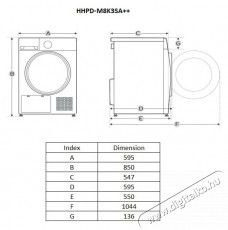 Heinner HHPD-M8K3SA++ Hőszivatty&uacute; sz&aacute;r&iacute;t&oacute;g&eacute;p, 8 kg, 14 program, D energiaoszt&aacute;ly, LED kijelző, k&eacute;sleltetett ind&iacute;t&aacute;s funkci&oacute;, gyűrőd&eacute;sg&aacute;tl&oacute; funkci&oacute;, dobvil&aacute;g&iacute;t&aacute;s, Ez&uuml;st H&aacute;ztart&aacute;s / Otthon / K&uuml;lt&eacute;r - Mos&oacute;g&eacute;p / sz&aacute;r&iacute;t&oacute;g&eacute;p - Sz&aacute;r&iacute;t&oacute;g&eacute;p - 536835