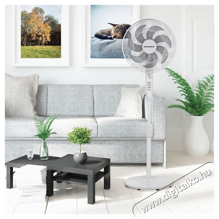 Heiner HSF-M750M-WH &aacute;ll&oacute;ventil&aacute;tor, 50W, 7 lap&aacute;t, Időz&iacute;tő: 2h, Mechanikus vez&eacute;rl&eacute;s, 85 -os oszcill&aacute;ci&oacute;s funkci&oacute;, 3 sebess&eacute;gfokozat, &Aacute;ll&iacute;that&oacute; magass&aacute;g, max. magass&aacute;g: 130cm, Feh&eacute;r H&aacute;ztart&aacute;s / Otthon / K&uuml;lt&eacute;r - Ventil&aacute;tor / L&eacute;gkondicion&aacute;l&oacute; - &Aacute;ll&oacute; / padl&oacute; ventil&aacute;tor - 533438