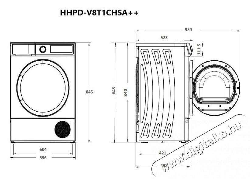 Heinner HHPD-V8T1CHSA++ Sz&aacute;r&iacute;t&oacute;g&eacute;p, Hőszivatty&uacute;, 8 kg, A+/E energiaoszt&aacute;ly, Led kijelző, Gyűrőd&eacute;sg&aacute;tl&oacute; funkci&oacute;, Ez&uuml;st H&aacute;ztart&aacute;s / Otthon / K&uuml;lt&eacute;r - Mos&oacute;g&eacute;p / sz&aacute;r&iacute;t&oacute;g&eacute;p - Sz&aacute;r&iacute;t&oacute;g&eacute;p - 536843