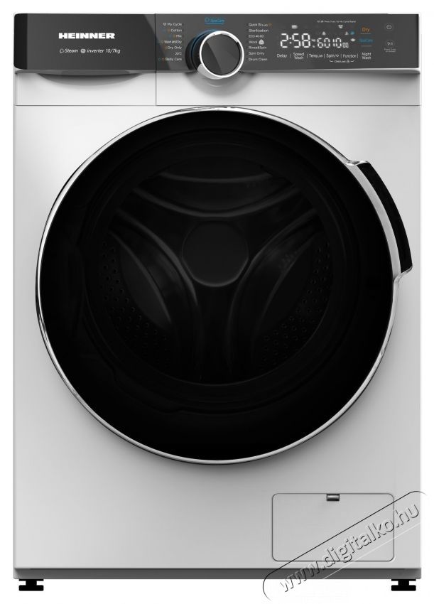 Heinner HWDM-M1014IVKB mos&oacute;-sz&aacute;r&iacute;t&oacute;g&eacute;p, 10 kg mos&aacute;s, 7 kg mos&aacute;s, 1400 rpm, Inverter motor, LED kijelző, &Eacute;rint&eacute;svez&eacute;rl&eacute;s, 1h gyorsmos&aacute;s & sz&aacute;r&iacute;t&aacute;s program, A energiaoszt&aacute;ly, Feh&eacute;r H&aacute;ztart&aacute;s / Otthon / K&uuml;lt&eacute;r - Mos&oacute;g&eacute;p / sz&aacute;r&iacute;t&oacute;g&eacute;p - Mos&oacute;-sz&aacute;r&iacute;t&oacute;g&eacute;p - 536831