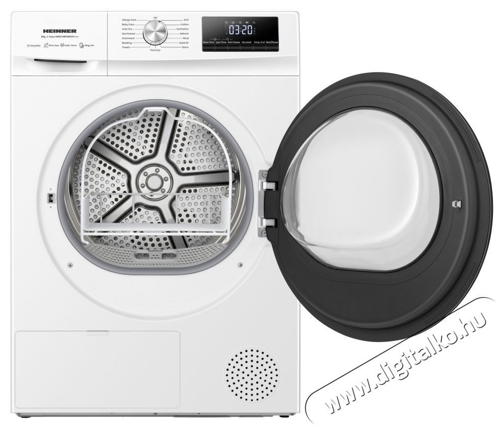 Heinner HHPD-HMY80IVFC+++ hőszivatty&uacute;s sz&aacute;r&iacute;t&oacute;g&eacute;p, 8 kg, C energiaoszt&aacute;ly, inverteres motor, feh&eacute;r H&aacute;ztart&aacute;s / Otthon / K&uuml;lt&eacute;r - Mos&oacute;g&eacute;p / sz&aacute;r&iacute;t&oacute;g&eacute;p - Sz&aacute;r&iacute;t&oacute;g&eacute;p - 536853