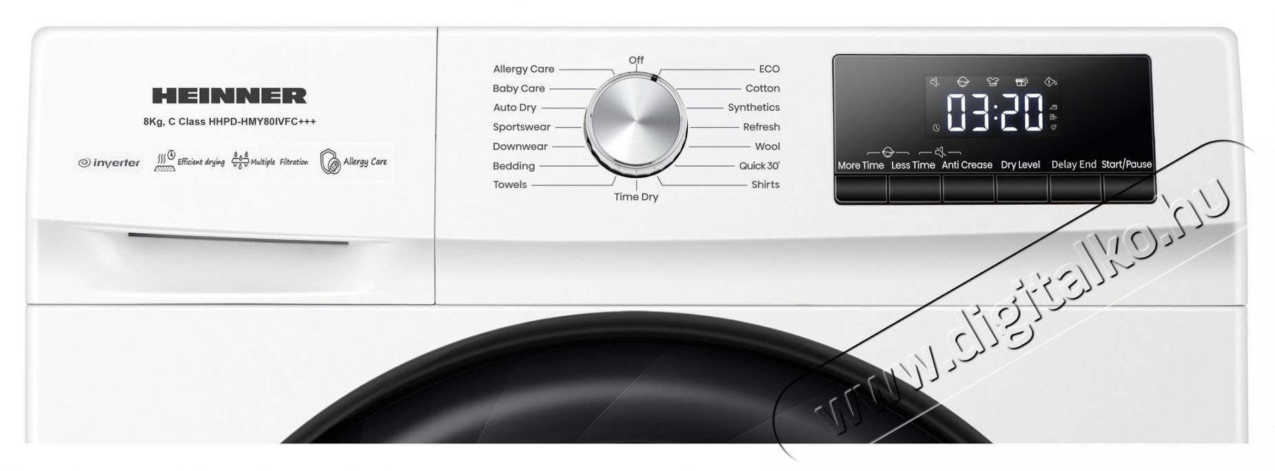 Heinner HHPD-HMY80IVFC+++ hőszivatty&uacute;s sz&aacute;r&iacute;t&oacute;g&eacute;p, 8 kg, C energiaoszt&aacute;ly, inverteres motor, feh&eacute;r H&aacute;ztart&aacute;s / Otthon / K&uuml;lt&eacute;r - Mos&oacute;g&eacute;p / sz&aacute;r&iacute;t&oacute;g&eacute;p - Sz&aacute;r&iacute;t&oacute;g&eacute;p - 536853