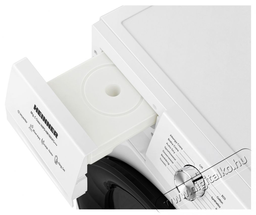 Heinner HHPD-HMY80IVFC+++ hőszivatty&uacute;s sz&aacute;r&iacute;t&oacute;g&eacute;p, 8 kg, C energiaoszt&aacute;ly, inverteres motor, feh&eacute;r H&aacute;ztart&aacute;s / Otthon / K&uuml;lt&eacute;r - Mos&oacute;g&eacute;p / sz&aacute;r&iacute;t&oacute;g&eacute;p - Sz&aacute;r&iacute;t&oacute;g&eacute;p - 536853