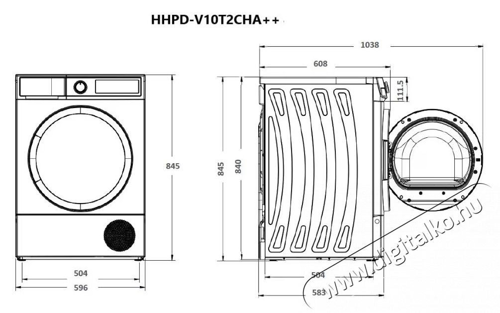 Heinner HHPD-V10T2CHA++ Hőszivatty&uacute;s sz&aacute;r&iacute;t&oacute;g&eacute;p, 10kg, 15 program, LED kijelző, E energiaoszt&aacute;ly, Feh&eacute;r H&aacute;ztart&aacute;s / Otthon / K&uuml;lt&eacute;r - Mos&oacute;g&eacute;p / sz&aacute;r&iacute;t&oacute;g&eacute;p - Sz&aacute;r&iacute;t&oacute;g&eacute;p - 536859