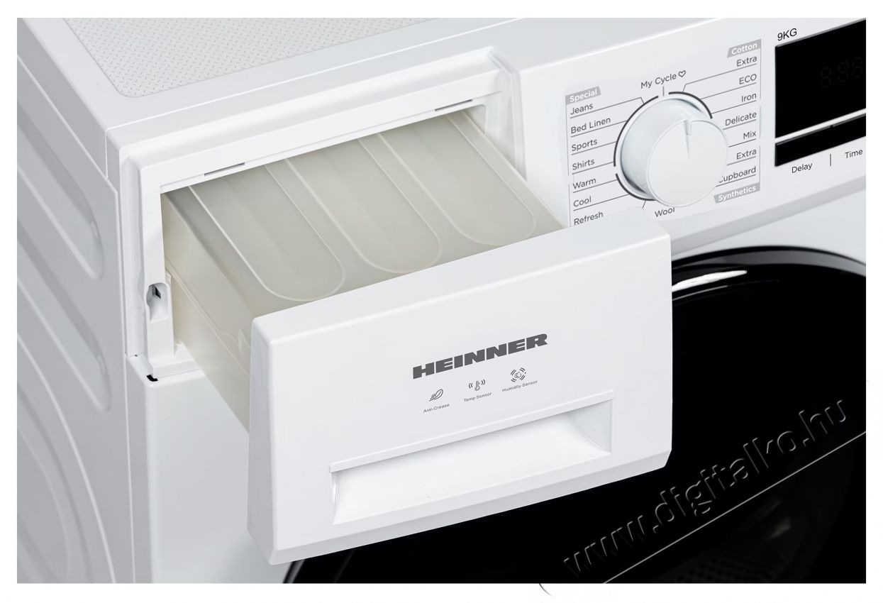 Heinner HHPD-M9G5PBKD++ hőszivatty&uacute;s sz&aacute;r&iacute;t&oacute;g&eacute;p, 9 kg, feh&eacute;r H&aacute;ztart&aacute;s / Otthon / K&uuml;lt&eacute;r - Mos&oacute;g&eacute;p / sz&aacute;r&iacute;t&oacute;g&eacute;p - Sz&aacute;r&iacute;t&oacute;g&eacute;p - 536829