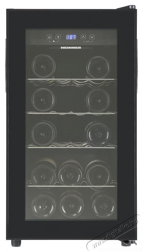Heinner HRV-A52DRM18 borhűtő, 52 l / 18 palack, Fekete Konyhai term&eacute;kek - Hűtő, fagyaszt&oacute; (szabadon&aacute;ll&oacute;) - Borhűtő - 533465