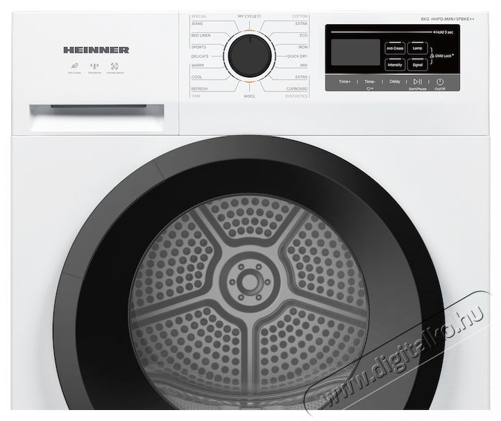 Heinner HHPD-M8N13PBKE++ hőszivatty&uacute;s sz&aacute;r&iacute;t&oacute;g&eacute;p, 8 kg, 16 program, E energiaoszt&aacute;ly H&aacute;ztart&aacute;s / Otthon / K&uuml;lt&eacute;r - Mos&oacute;g&eacute;p / sz&aacute;r&iacute;t&oacute;g&eacute;p - Sz&aacute;r&iacute;t&oacute;g&eacute;p - 536826