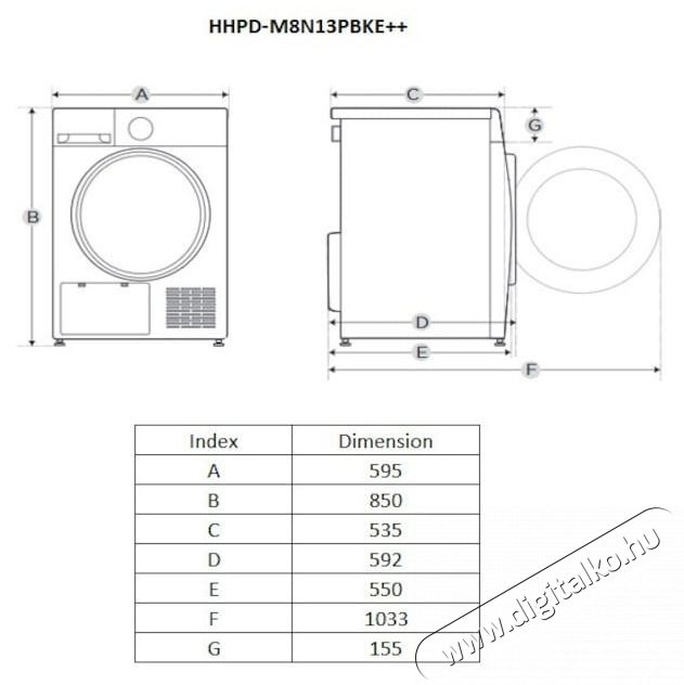 Heinner HHPD-M8N13PBKE++ hőszivatty&uacute;s sz&aacute;r&iacute;t&oacute;g&eacute;p, 8 kg, 16 program, E energiaoszt&aacute;ly H&aacute;ztart&aacute;s / Otthon / K&uuml;lt&eacute;r - Mos&oacute;g&eacute;p / sz&aacute;r&iacute;t&oacute;g&eacute;p - Sz&aacute;r&iacute;t&oacute;g&eacute;p - 536826