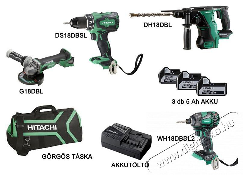 Hikoki KC18DG4L 4 db-os akkumul&aacute;toros g&eacute;pszett H&aacute;ztart&aacute;s / Otthon / K&uuml;lt&eacute;r - K&uuml;lt&eacute;r / kerti term&eacute;k / grill - K&uuml;lt&eacute;ri / kerti szersz&aacute;m - 449825