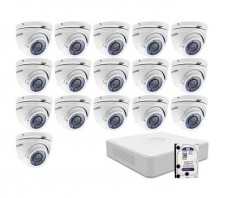 Hikvision 16 varifokális dome infrakamerás HDTVI megfigyelőrendszer szett Háztartás / Otthon / Kültér - Biztonságtechnika - Biztonsági kamera - 332184