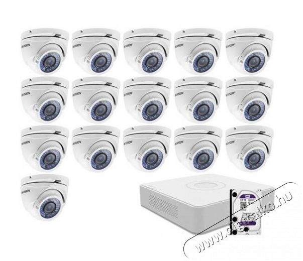Hikvision 16 varifokális dome infrakamerás HDTVI megfigyelőrendszer szett Háztartás / Otthon / Kültér - Biztonságtechnika - Biztonsági kamera - 332184