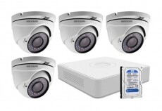Hikvision 4 dome infrakamerás HDTVI megfigyelőrendszer szett Háztartás / Otthon / Kültér - Biztonságtechnika - Biztonsági kamera - 332186