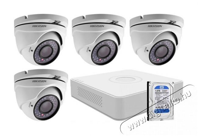 Hikvision 4 dome infrakamerás HDTVI megfigyelőrendszer szett Háztartás / Otthon / Kültér - Biztonságtechnika - Biztonsági kamera - 332186