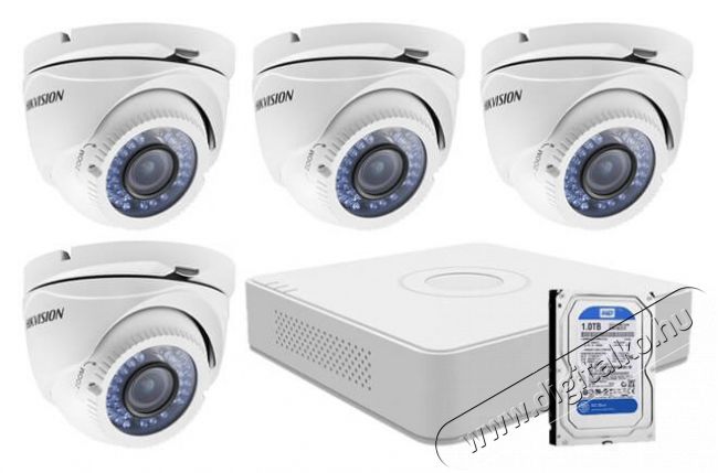 Hikvision 4 varifokális dome infrakamerás HDTVI megfigyelőrendszer szett Háztartás / Otthon / Kültér - Biztonságtechnika - Biztonsági kamera - 332188