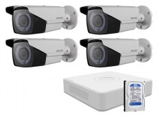 Hikvision 4 varifokális infrakamerás HDTVI megfigyelőrendszer szett Háztartás / Otthon / Kültér - Biztonságtechnika - Biztonsági kamera - 332189