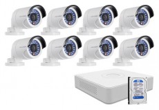 Hikvision 8 infrakamerás HDTVI megfigyelőrendszer szett Háztartás / Otthon / Kültér - Biztonságtechnika - Biztonsági kamera - 332191