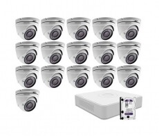 Hikvision 16 dome infrakamerás HDTVI megfigyelőrendszer szett Háztartás / Otthon / Kültér - Biztonságtechnika - Biztonsági kamera - 332182