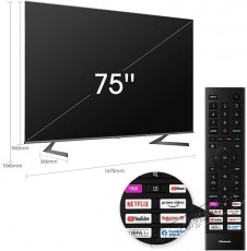 Hisense 75A7GQ QLED Smart Televízió Televíziók - LED televízió - UHD 4K felbontású - 381064