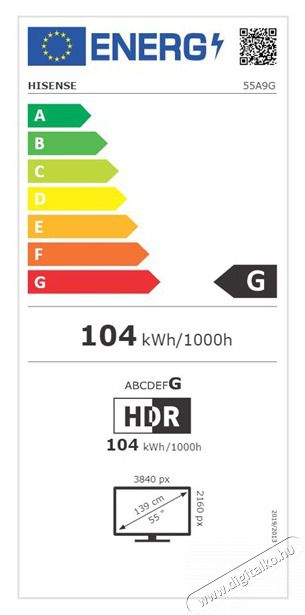 Hisense 55 55A9G 4K UHD Smart OLED TV Telev&iacute;zi&oacute;k - OLED telev&iacute;zi&oacute; - UHD 4K felbont&aacute;s&uacute; - 384738