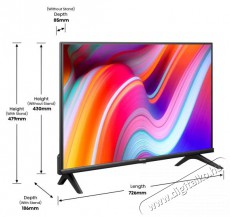 Hisense 32A4K Smart LED Televízió, 80 cm, HD, F energiaosztály Televíziók - LED televízió - 1080p Full HD felbontású - 495265