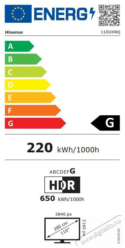 Hisense 110UXNQ Telev&iacute;zi&oacute;k - LED telev&iacute;zi&oacute; - UHD 4K felbont&aacute;s&uacute; - 505851