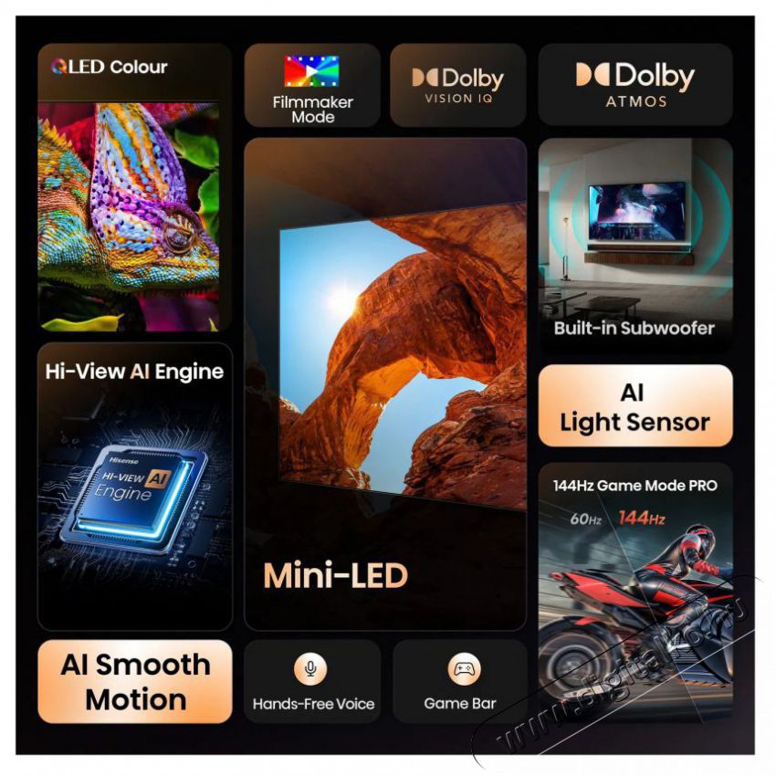 Hisense 75U7Q Telev&iacute;zi&oacute;k - LED telev&iacute;zi&oacute; - UHD 4K felbont&aacute;s&uacute; - 505850