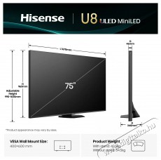 Hisense 75U8Q Televíziók - LED televízió - UHD 4K felbontású - 505871