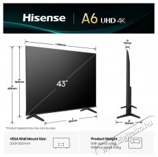 Hisense 43A6Q Televíziók - LED televízió - UHD 4K felbontású - 511964