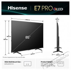 Hisense 85E7Q PRO Telev&iacute;zi&oacute;k - LED telev&iacute;zi&oacute; - UHD 4K felbont&aacute;s&uacute; - 511958