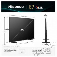Hisense 85E7Q Telev&iacute;zi&oacute;k - LED telev&iacute;zi&oacute; - UHD 4K felbont&aacute;s&uacute; - 511962