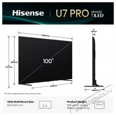 Hisense 100U7Q PRO Telev&iacute;zi&oacute;k - LED telev&iacute;zi&oacute; - UHD 4K felbont&aacute;s&uacute; - 511956