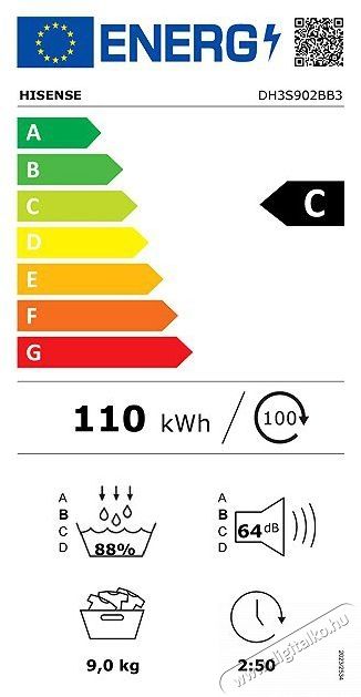 Hisense DH3S902BB3 fekete, 9 kg, hőszivatty&uacute;s, sz&aacute;r&iacute;t&oacute;g&eacute;p H&aacute;ztart&aacute;s / Otthon / K&uuml;lt&eacute;r - Mos&oacute;g&eacute;p / sz&aacute;r&iacute;t&oacute;g&eacute;p - Sz&aacute;r&iacute;t&oacute;g&eacute;p - 514009