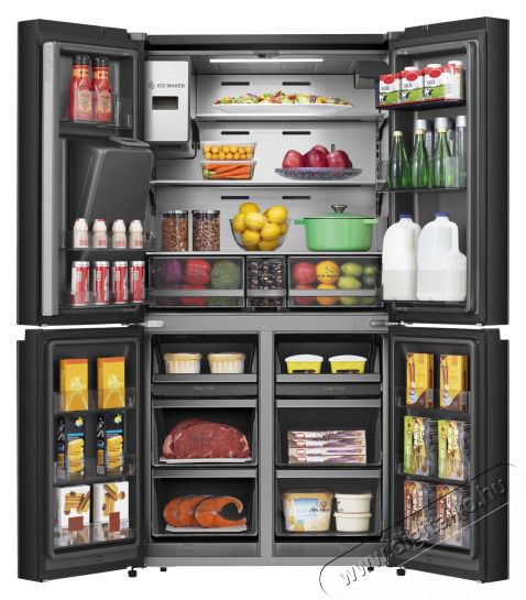 Hisense RQ760N4IFE fekete, n&eacute;gyajt&oacute;s, Hűtő:345L, Fagyaszt&oacute;:188L, Total No frost hűtőszekr&eacute;ny Konyhai term&eacute;kek - Hűtő, fagyaszt&oacute; (szabadon&aacute;ll&oacute;) - Szivart&aacute;rol&oacute; hűtőszekr&eacute;ny - 514000