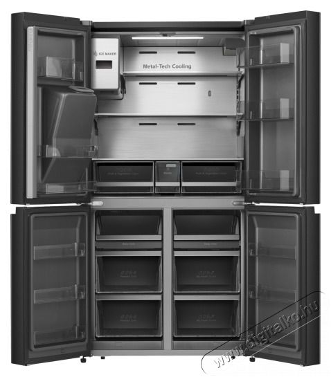 Hisense RQ760N4IFE fekete, n&eacute;gyajt&oacute;s, Hűtő:345L, Fagyaszt&oacute;:188L, Total No frost hűtőszekr&eacute;ny Konyhai term&eacute;kek - Hűtő, fagyaszt&oacute; (szabadon&aacute;ll&oacute;) - Szivart&aacute;rol&oacute; hűtőszekr&eacute;ny - 514000