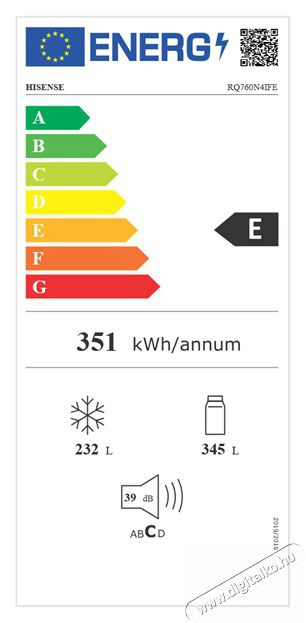 Hisense RQ760N4IFE fekete, n&eacute;gyajt&oacute;s, Hűtő:345L, Fagyaszt&oacute;:188L, Total No frost hűtőszekr&eacute;ny Konyhai term&eacute;kek - Hűtő, fagyaszt&oacute; (szabadon&aacute;ll&oacute;) - Szivart&aacute;rol&oacute; hűtőszekr&eacute;ny - 514000