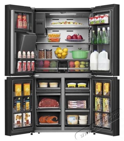 Hisense RQ760N4SBFE fekete, n&eacute;gyajt&oacute;s, Hűtő:352L, Fagyaszt&oacute;:232L, Total No frost hűtőszekr&eacute;ny Konyhai term&eacute;kek - Hűtő, fagyaszt&oacute; (szabadon&aacute;ll&oacute;) - Amerikai t&iacute;pus&uacute; Side By Side hűtő - 514001