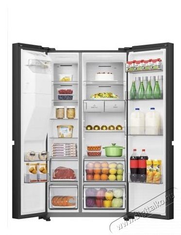 Hisense RS818N4TFE fekete, Side-by-Side, Hűtő:417L, Fagyaszt&oacute;:215L, Total No frost hűtőszekr&eacute;ny Konyhai term&eacute;kek - Hűtő, fagyaszt&oacute; (szabadon&aacute;ll&oacute;) - Amerikai t&iacute;pus&uacute; Side By Side hűtő - 514007