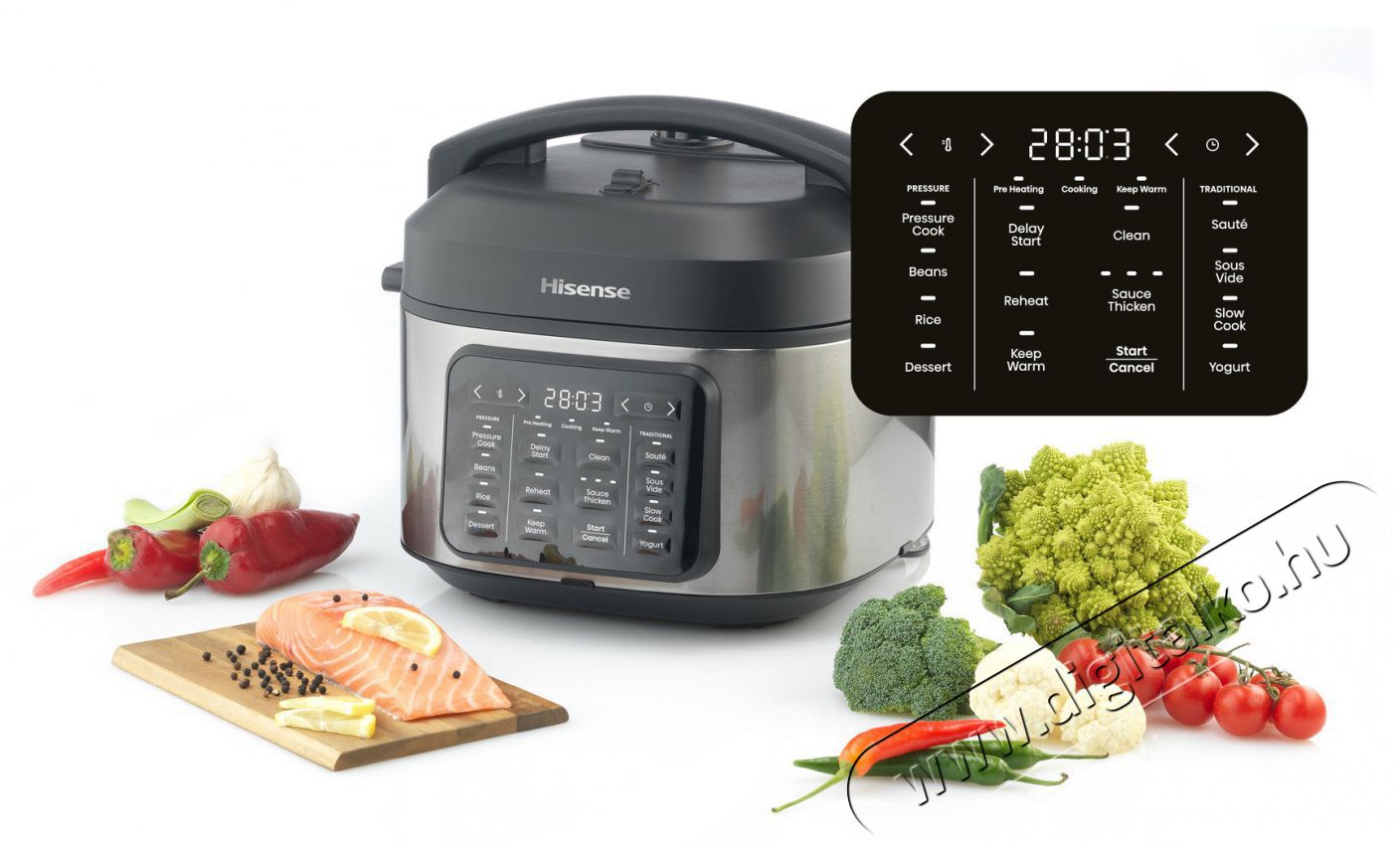 Hisense HMC6SBK multifunkci&oacute;s főzőed&eacute;ny Konyhai term&eacute;kek - Konyhai kisg&eacute;p (s&uuml;t&eacute;s / főz&eacute;s / hűt&eacute;s / &eacute;telk&eacute;sz&iacute;t&eacute;s) - L&eacute;gkever&eacute;ses főzőg&eacute;p / elektromos kukta / multifunkci&oacute;s s&uuml;tő - 530699