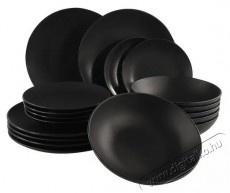 HIT Étkészlet, 18 darab fekete Konyhai termékek - Étkészlet - Tányér készlet - 522951