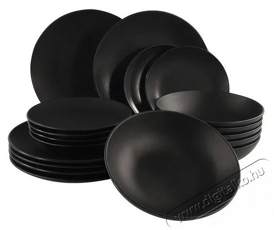 HIT Étkészlet, 18 darab fekete Konyhai termékek - Étkészlet - Tányér készlet - 522951