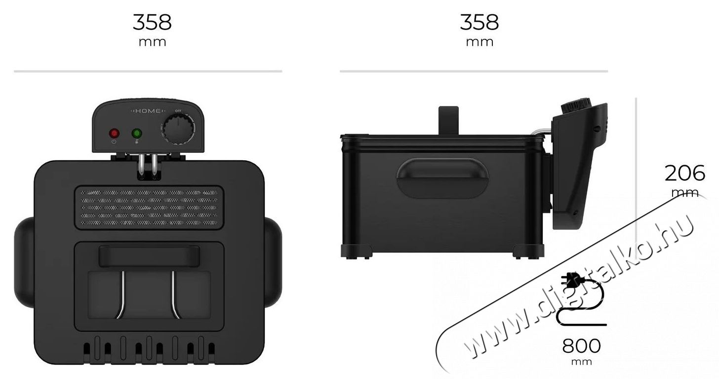 HOME DF-G360B Deep Fry Max Olajs&uuml;tő Konyhai term&eacute;kek - Konyhai kisg&eacute;p (s&uuml;t&eacute;s / főz&eacute;s / hűt&eacute;s / &eacute;telk&eacute;sz&iacute;t&eacute;s) - Olajs&uuml;tő - 540039