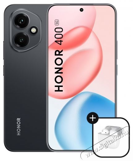 Honor 400 Mobiltelefon, Dual SIM, 8 GB RAM, 512 GB ROM, &Eacute;jfekete + HONOR Choice Earbuds X7e Active f&uuml;lhallgat&oacute; Mobil / Kommunik&aacute;ci&oacute; / Smart - Okostelefon - Android - 533509