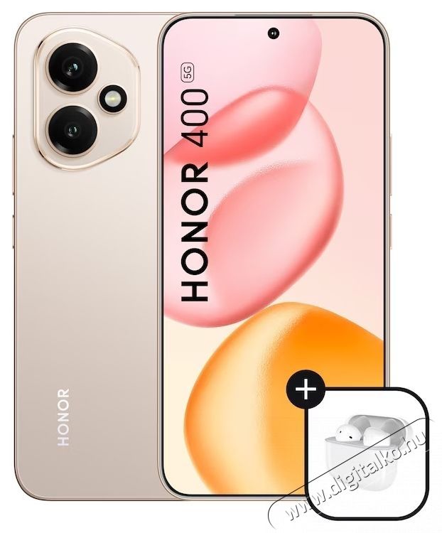 Honor 400 Mobiltelefon, Dual SIM, 8 GB RAM, 512 GB ROM, Homokarany + HONOR Choice Earbuds X7e Active f&uuml;lhallgat&oacute; Mobil / Kommunik&aacute;ci&oacute; / Smart - Okostelefon - Android - 533508