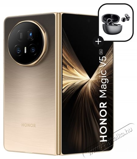 Honor Magic V5 Mobiltelefon, Dual SIM, 16 GB RAM, 512 GB, 5G, Arany + HONOR Choice f&uuml;lhallgat&oacute;, fekete Mobil / Kommunik&aacute;ci&oacute; / Smart - Okostelefon - Android - 533497
