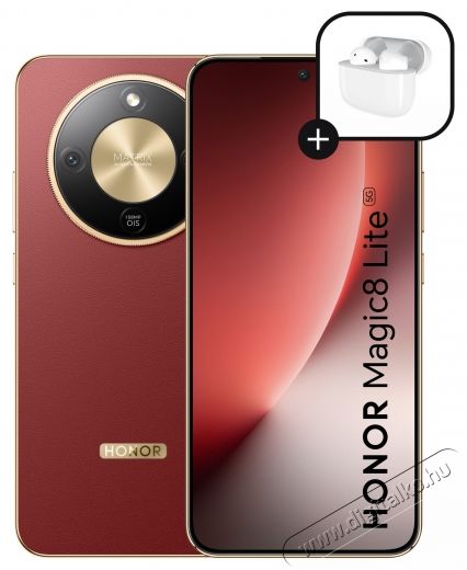 Honor Magic 8 Lite mobiltelefon, Dual SIM, 8GB RAM, 256GB, Reddish Brown - Honor Choice Earbuds X7e Active fejhallgat&oacute; mell&eacute;kelve Mobil / Kommunik&aacute;ci&oacute; / Smart - Okostelefon - Android - 536878
