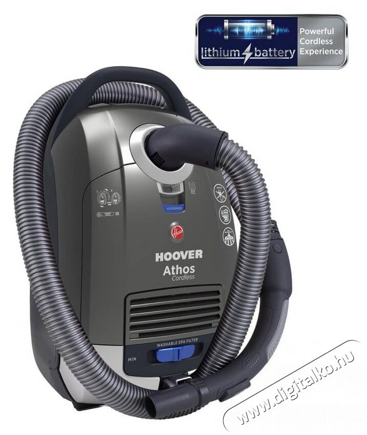 Hoover ATC18LI 011 Athos vezeték nélküli porzsákos porszívó Háztartás / Otthon / Kültér - Porszívó / takarítógép - Porzsákos porszívó - 336241