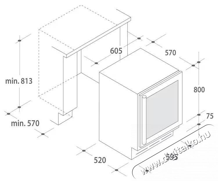 Hoover HWCB 60 Be&eacute;p&iacute;thető borhűtő, 46 &uuml;veg, 145 l, 2 hűt&eacute;si z&oacute;na, LED, G energiaoszt&aacute;ly, 60 cm, Fekete Konyhai term&eacute;kek - Hűtő, fagyaszt&oacute; (be&eacute;p&iacute;thető) - Borhűtő - 533511